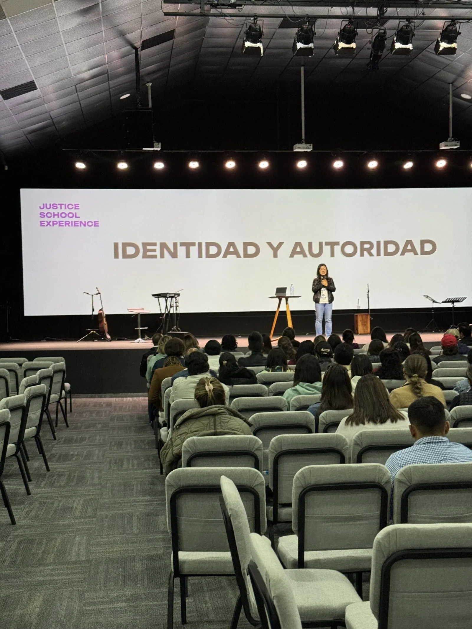 A Justice School Experience session in an auditorium